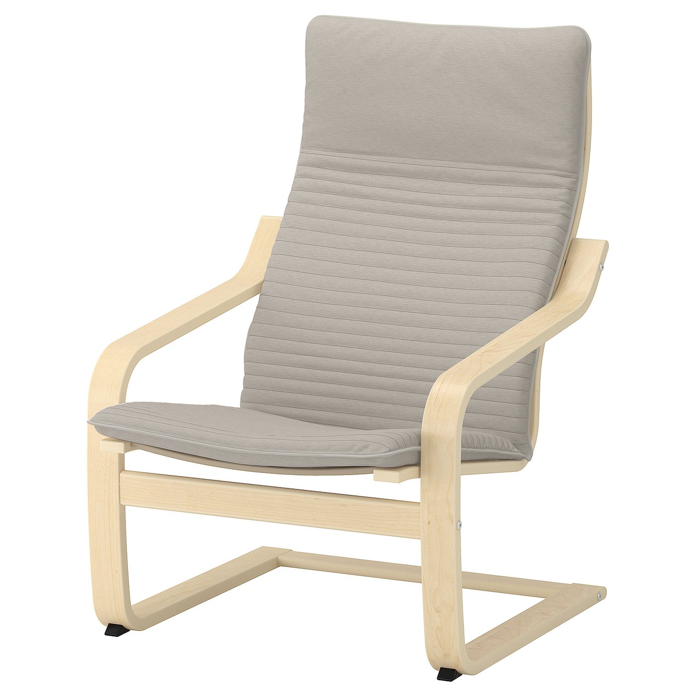 IKEA POÄNG อาร์มแชร์ไม้เบิร์ช สีเบจ